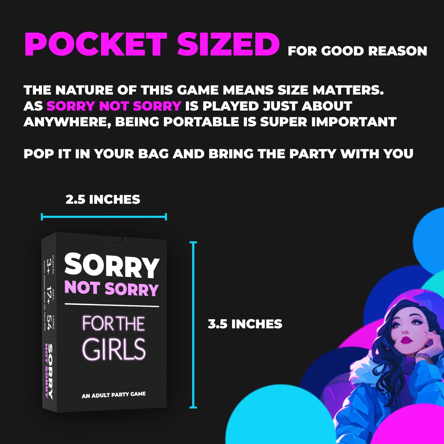 Sorry Not Sorry - For The Girls – an adult party game for girls night, Hen Do games, birthday parties & bridal shower games, the ultimate girls night adult game
