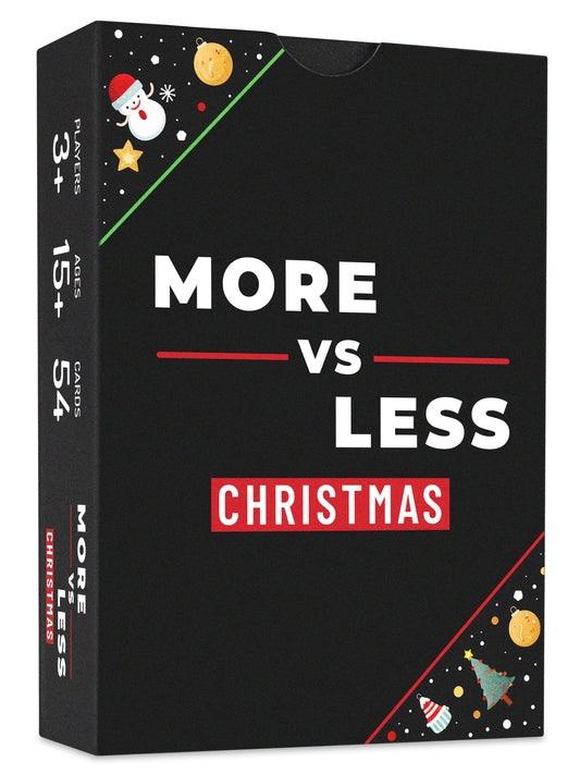Christmas Card Game More vs Less - Family Games | Christmas Stocking Filler Games | Xmas Gift Ideas, Secret Santa Gifts | Holiday Party Games | Cards Games for Adults Parties | Age 15+